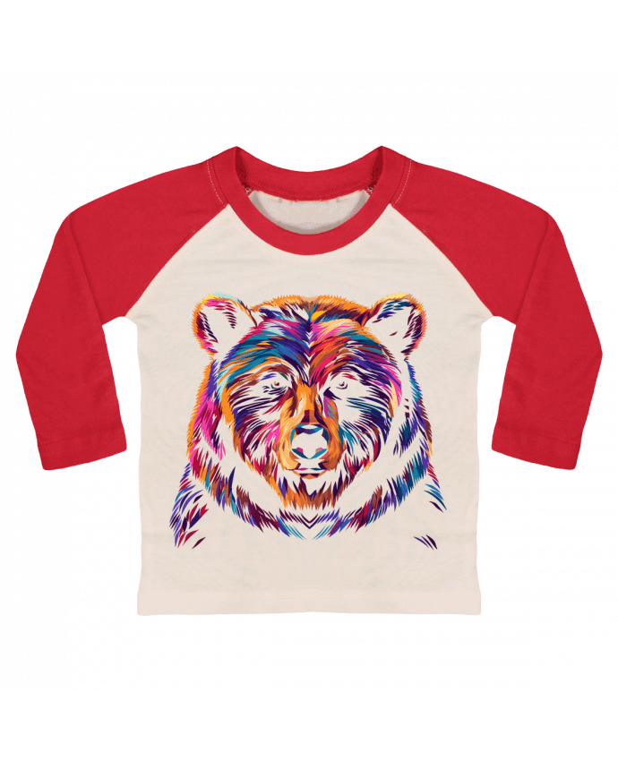 Tee-shirt Bébé Baseball ML Illustration d'Ours stylisé par KronoArt