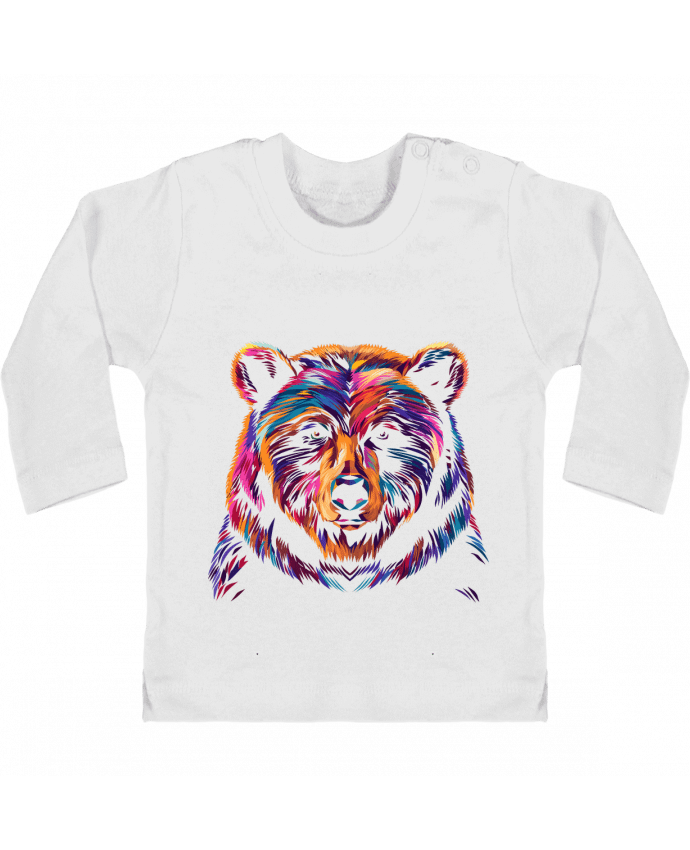 T-shirt bébé Illustration d'Ours stylisé manches longues du designer KronoArt