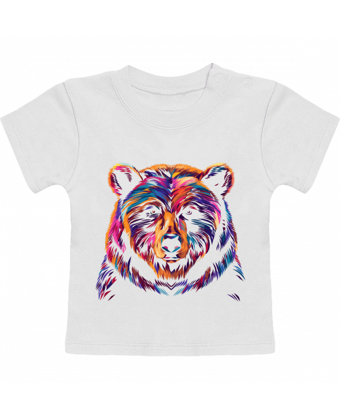 T-shirt bébé Illustration d'Ours stylisé manches courtes du designer KronoArt