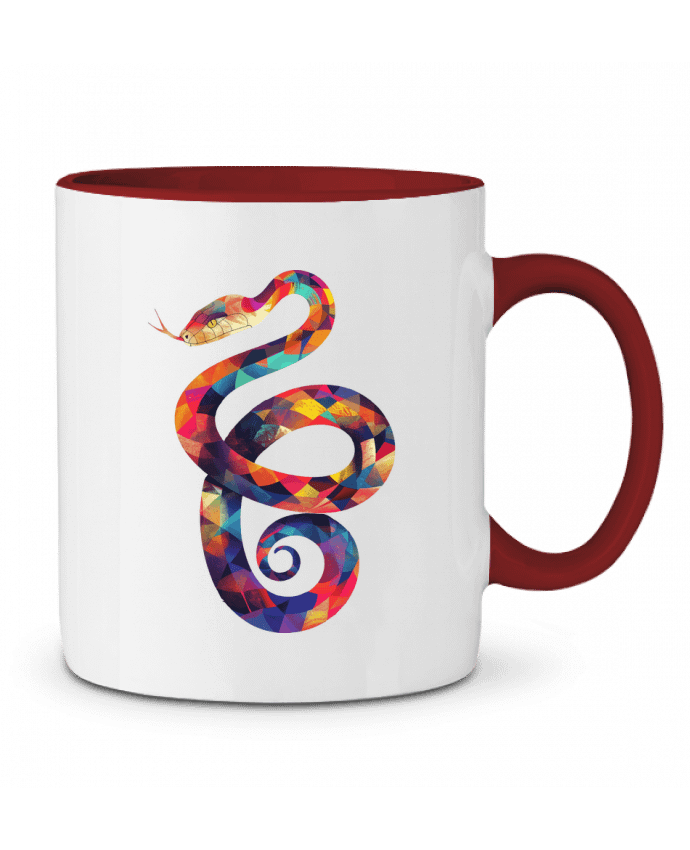 Mug bicolore Illustration de Serpent stylisé KronoArt