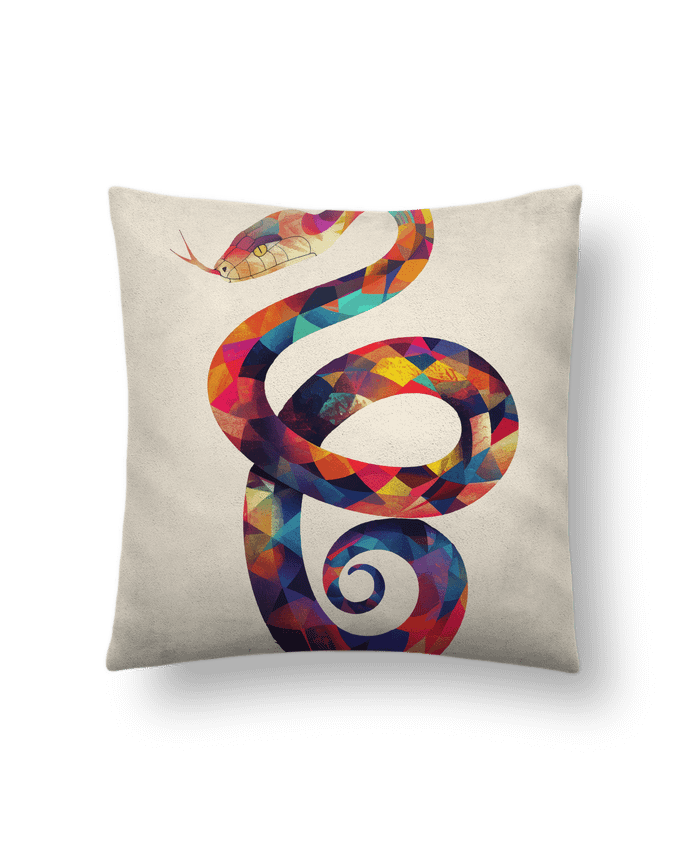 Coussin suédine Illustration de Serpent stylisé par KronoArt