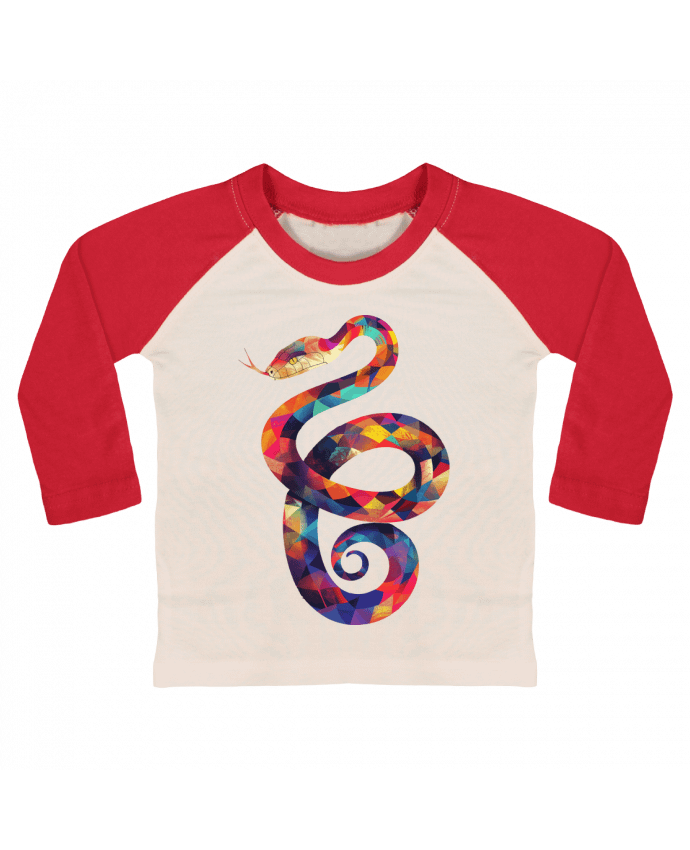 Tee-shirt Bébé Baseball ML Illustration de Serpent stylisé par KronoArt