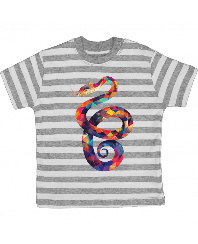 Tee-shirt bébé à rayures Illustration de Serpent stylisé par KronoArt