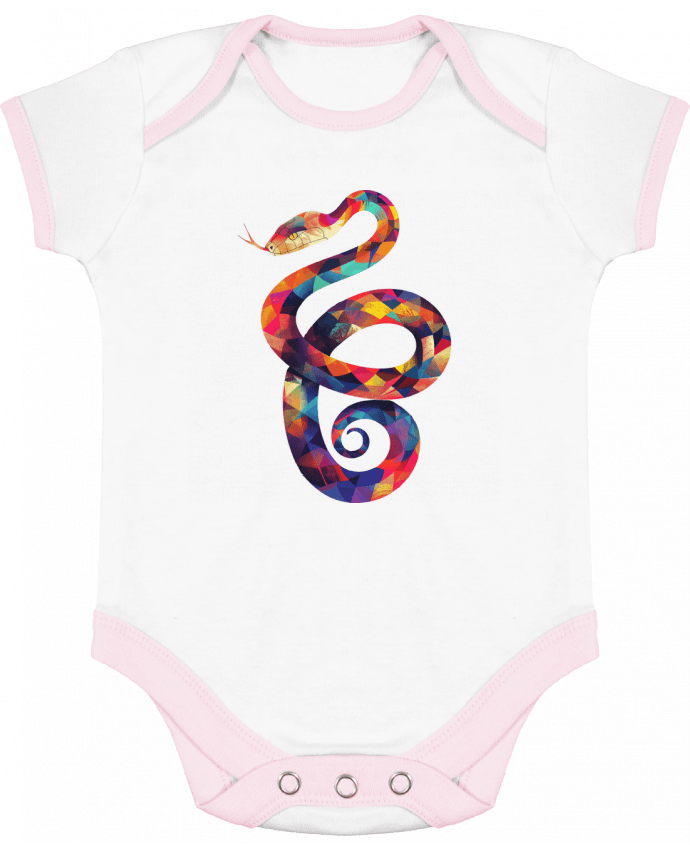 Body bébé manches contrastées Illustration de Serpent stylisé par KronoArt