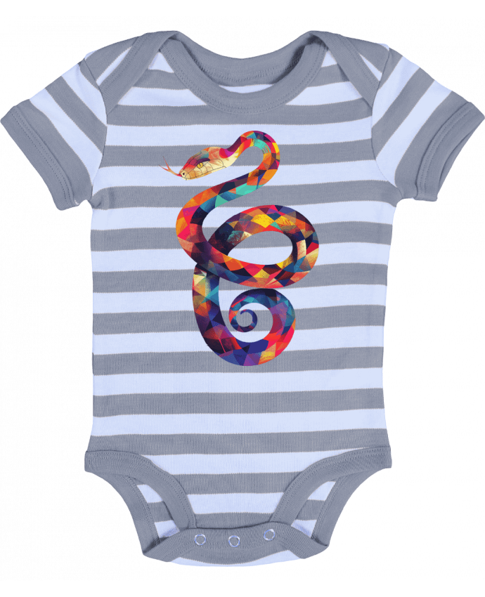 Body Bébé Rayé Illustration de Serpent stylisé - KronoArt