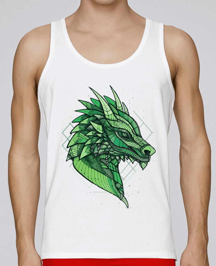 Débardeur homme Dragon stylisé, géométrique par KronoArt 100% coton bio