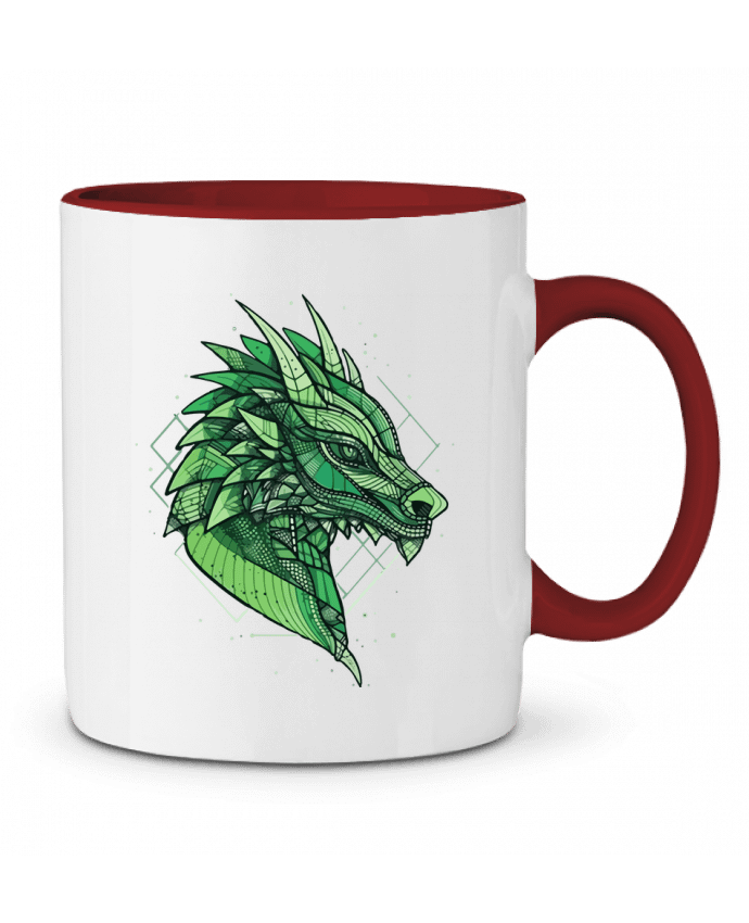 Mug bicolore Dragon stylisé, géométrique KronoArt