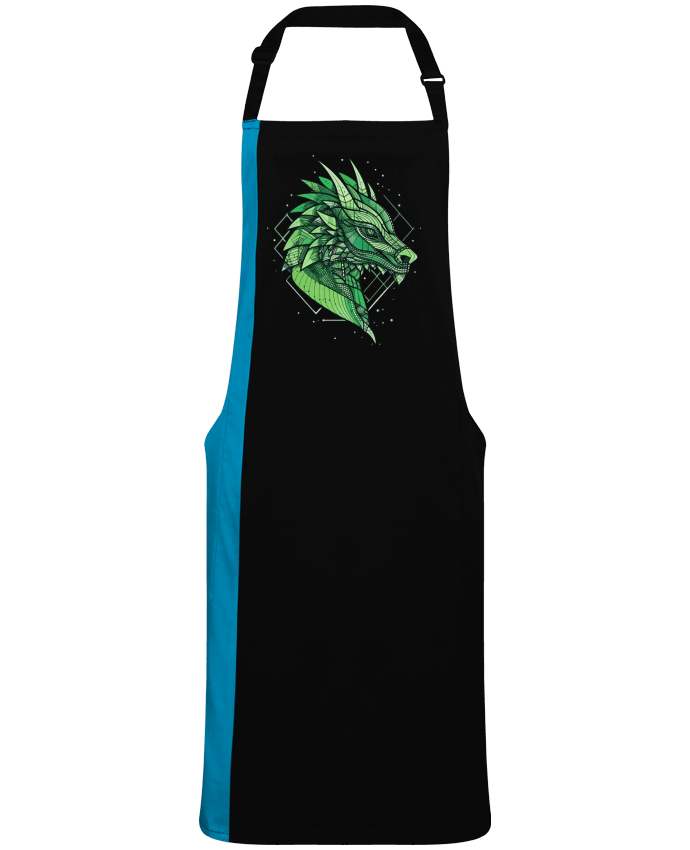 Tablier bicolore Dragon stylisé, géométrique par  KronoArt