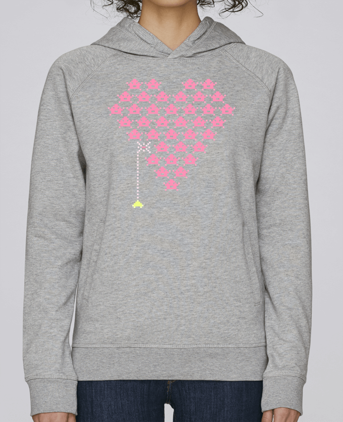 Sweat capuche femme Pixel Cœur par KronoArt