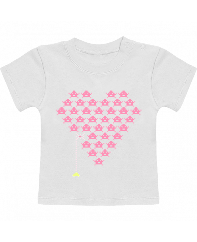 T-shirt bébé Pixel Cœur manches courtes du designer KronoArt