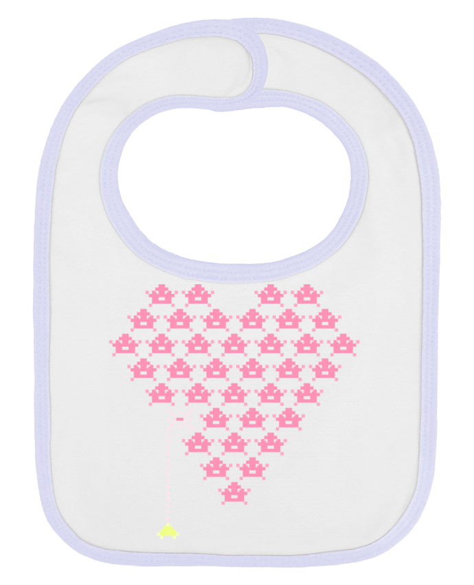 Bavoir bébé uni Pixel Cœur par KronoArt