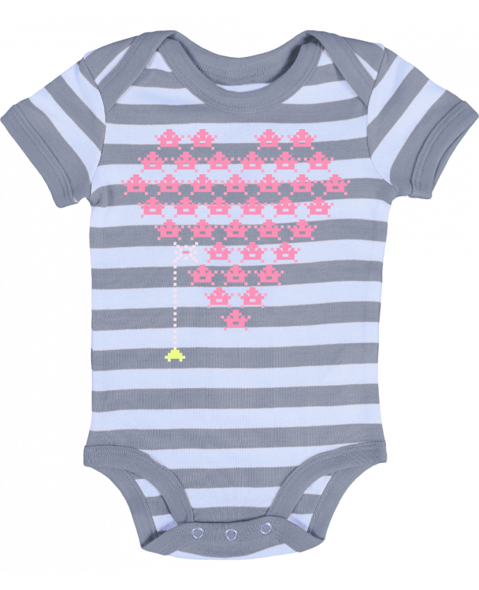 Body Bébé Rayé Pixel Cœur - KronoArt