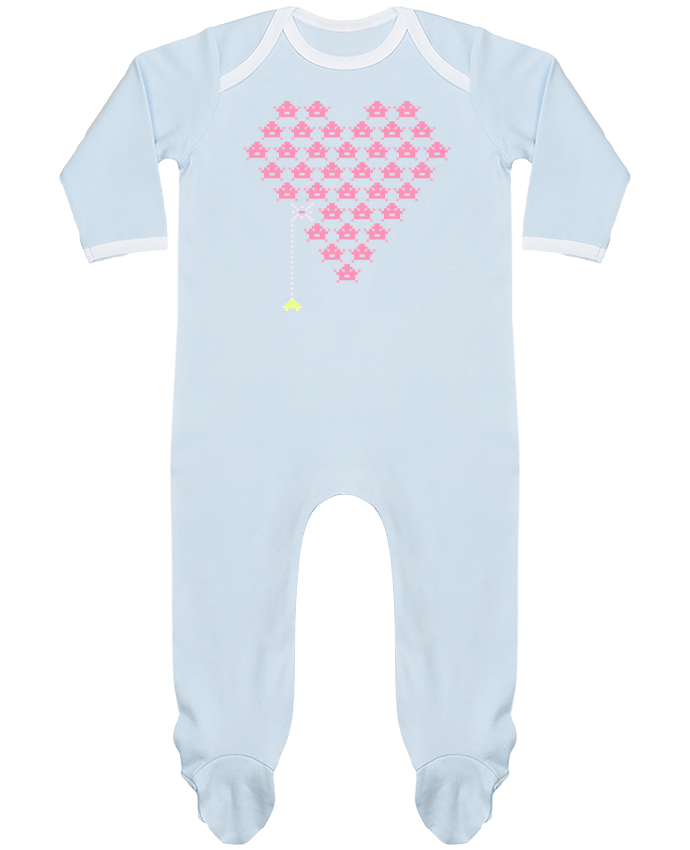 Body Pyjama Bébé Pixel Cœur par KronoArt