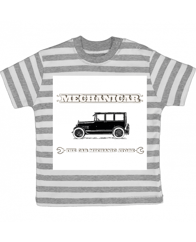 Tee-shirt bébé à rayures Mechanicar par Matos Motions