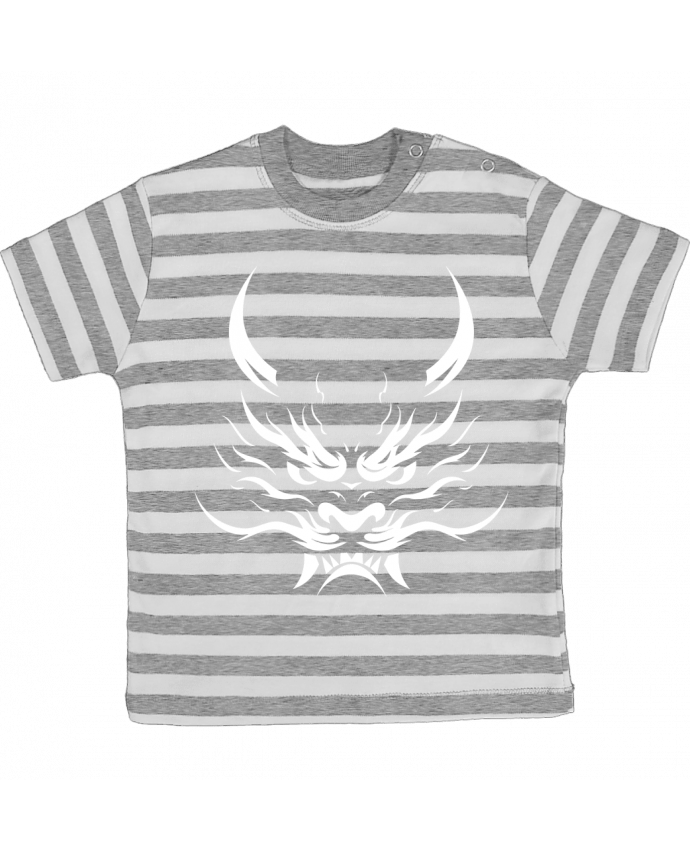 Tee-shirt bébé à rayures Oni, démon Japonais par KronoArt