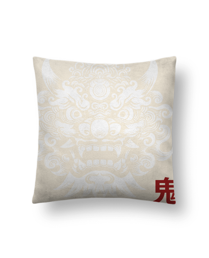 Coussin suédine Oni, démon Japonais par KronoArt