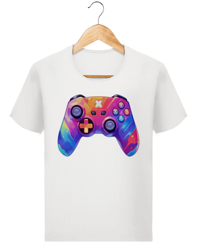  T-shirt Homme vintage Manette de jeux vidéo pixel art par KronoArt