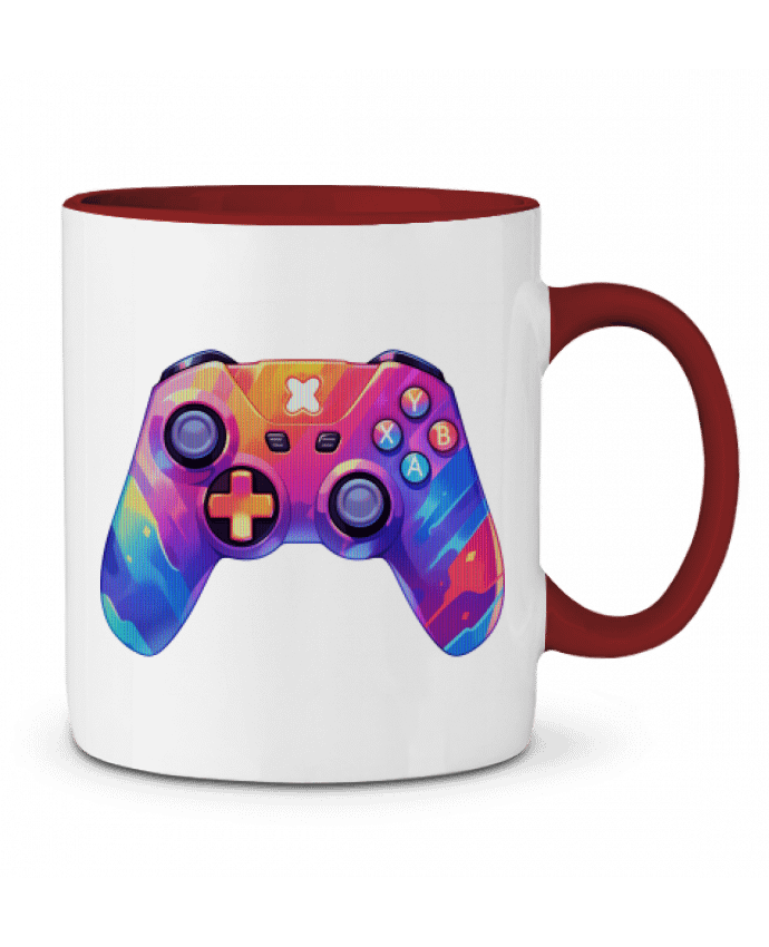 Mug bicolore Manette de jeux vidéo pixel art KronoArt