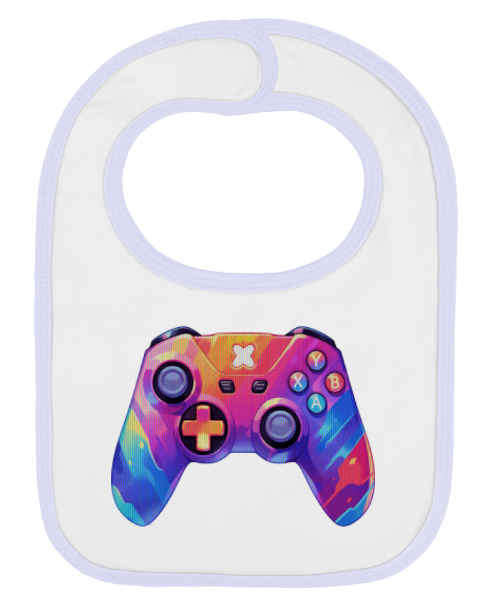 Bavoir bébé uni Manette de jeux vidéo pixel art par KronoArt