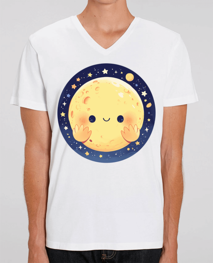 T-shirt homme La Lune qui sourit par KronoArt