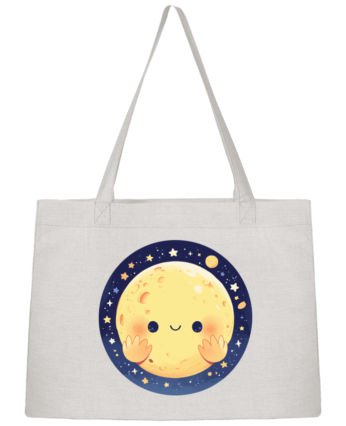 Sac Shopping La Lune qui sourit par KronoArt