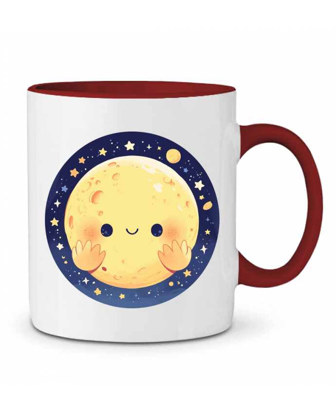 Mug bicolore La Lune qui sourit KronoArt