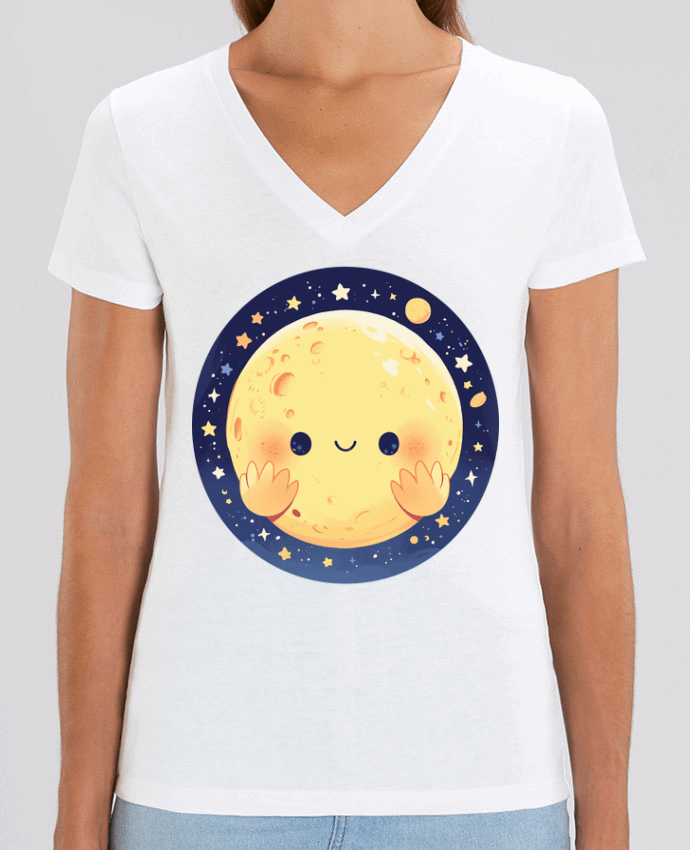 Tee-shirt femme La Lune qui sourit Par  KronoArt