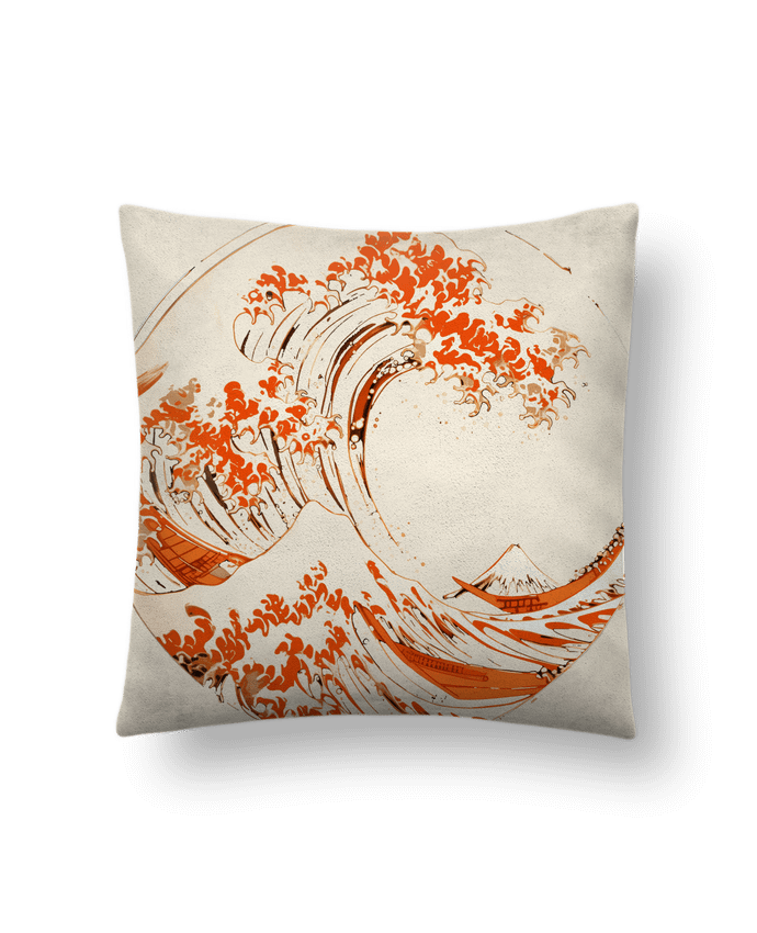 Coussin suédine Vague d'Hokusai Stylisé par KronoArt