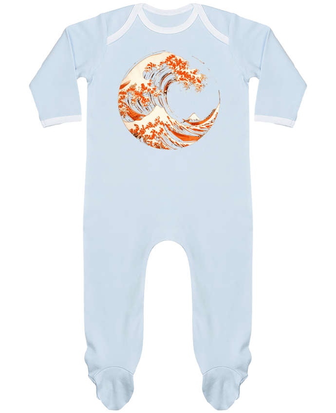 Body Pyjama Bébé Vague d'Hokusai Stylisé par KronoArt