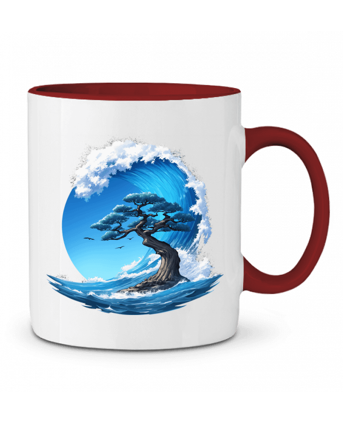 Mug bicolore Un arbre sous une vague KronoArt