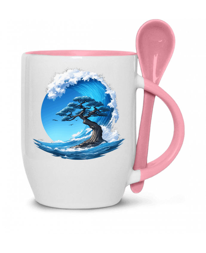  Tasse cuillère Un arbre sous une vague par KronoArt