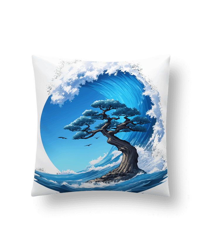 Coussin Un arbre sous une vague par KronoArt
