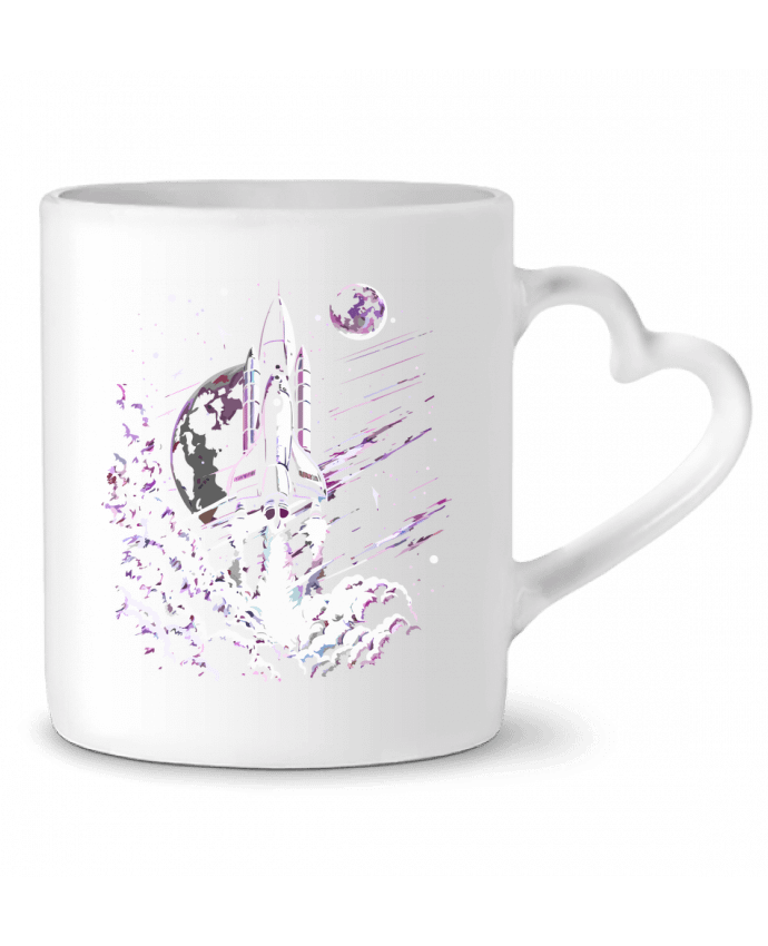 Mug coeur Fusée au décollage par KronoArt