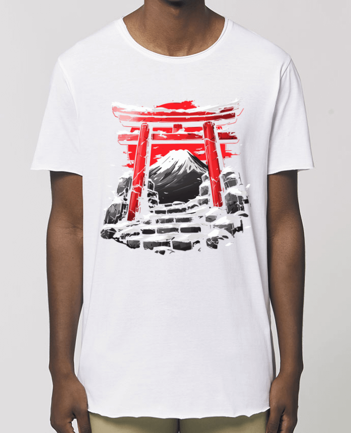 Tee-shirt Homme Temple Japonnais et Mont Fuji Par  KronoArt