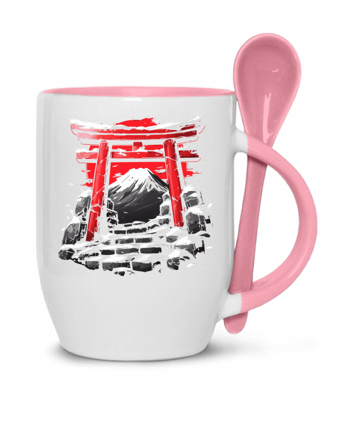  Tasse cuillère Temple Japonnais et Mont Fuji par KronoArt