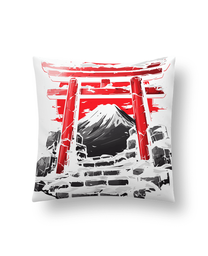 Coussin Temple Japonnais et Mont Fuji par KronoArt