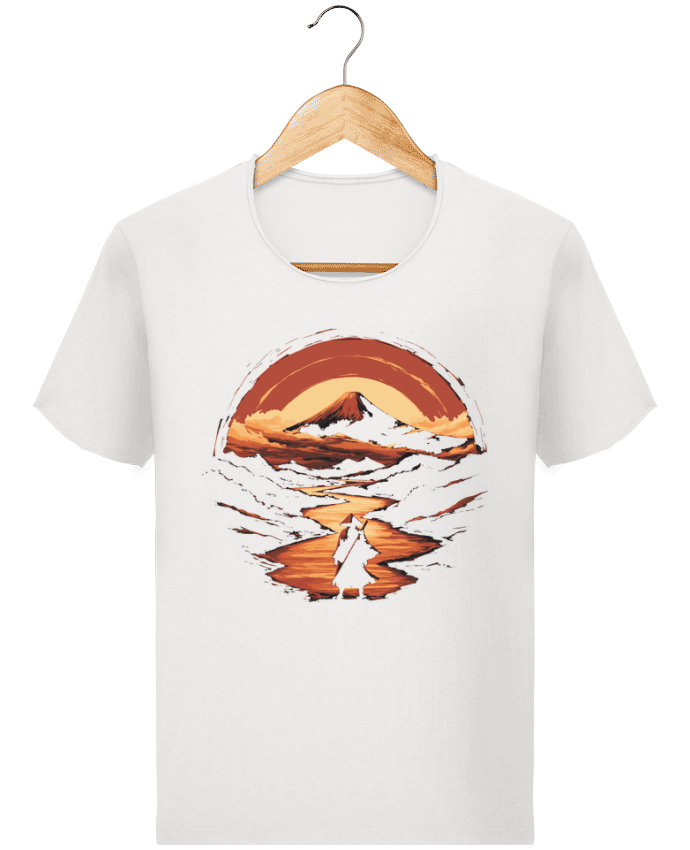  T-shirt Homme vintage Samouraï et Mont Fuji par KronoArt