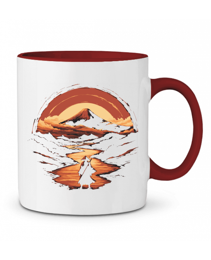 Mug bicolore Samouraï et Mont Fuji KronoArt