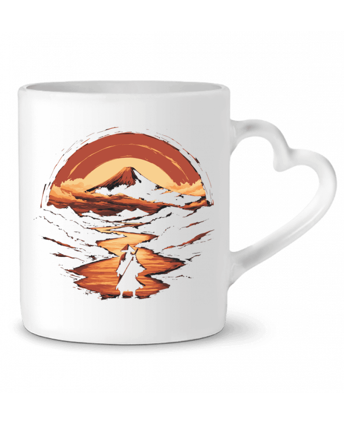 Mug coeur Samouraï et Mont Fuji par KronoArt