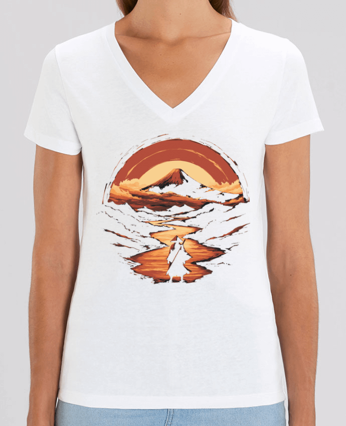 Tee-shirt femme Samouraï et Mont Fuji Par  KronoArt