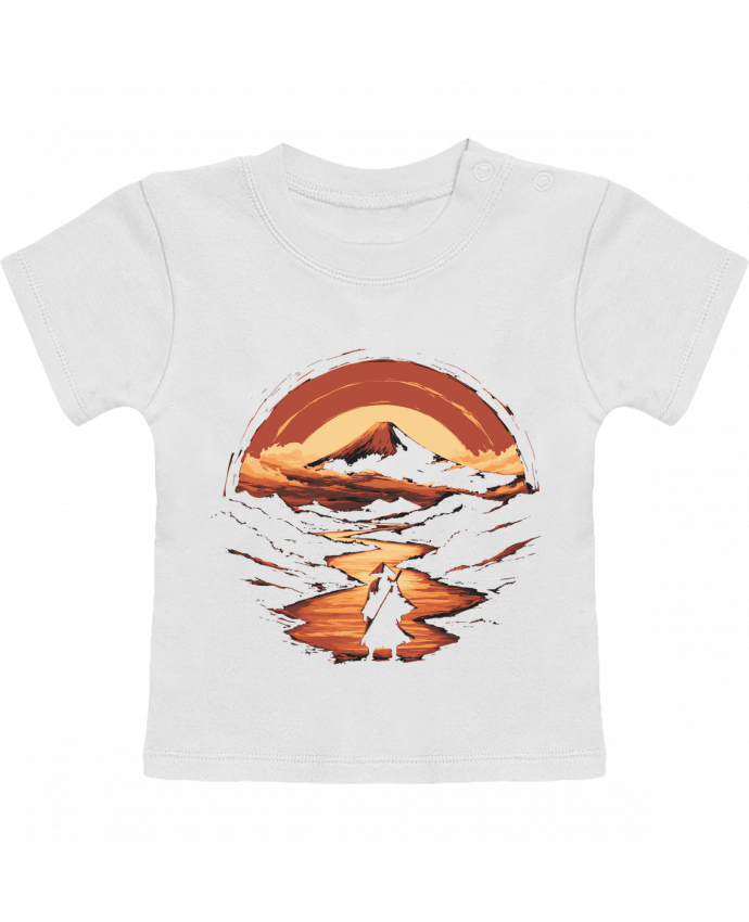 T-shirt bébé Samouraï et Mont Fuji manches courtes du designer KronoArt