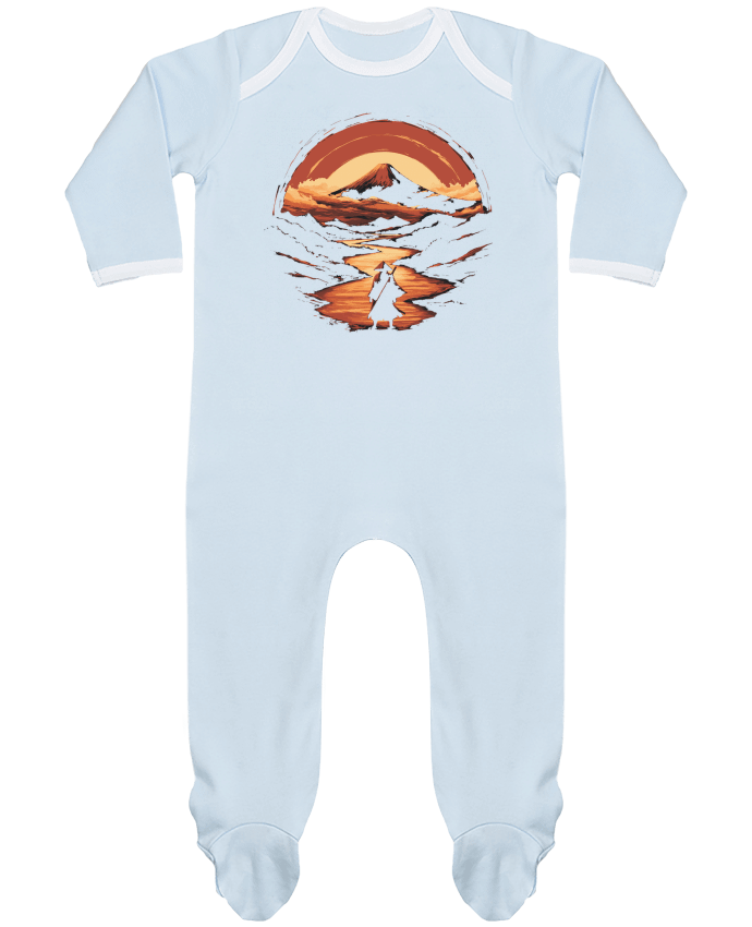 Body Pyjama Bébé Samouraï et Mont Fuji par KronoArt