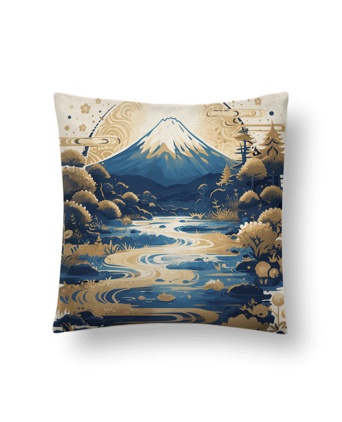 Coussin suédine Mont Fuji par KronoArt