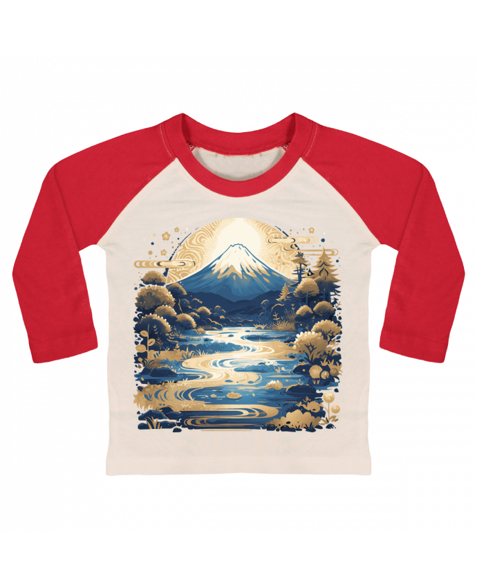 Tee-shirt Bébé Baseball ML Mont Fuji par KronoArt