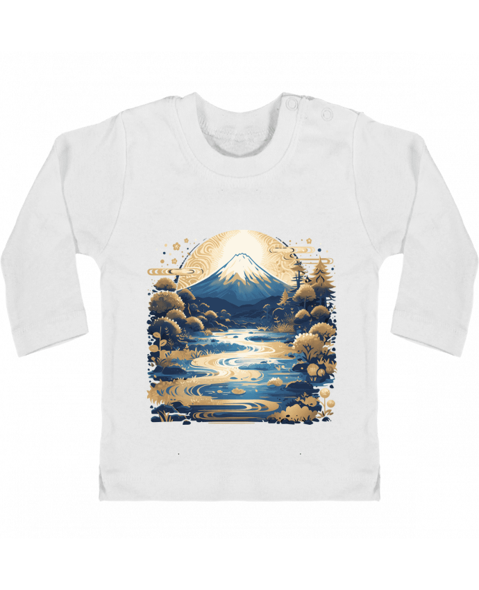 T-shirt bébé Mont Fuji manches longues du designer KronoArt