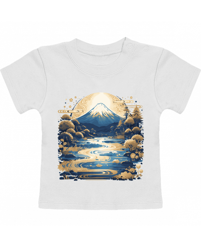 T-shirt bébé Mont Fuji manches courtes du designer KronoArt