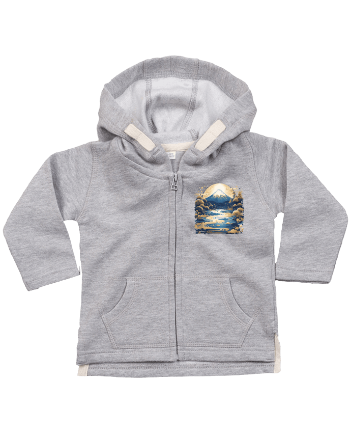 Sweat à capuche bébé zippé Mont Fuji par KronoArt