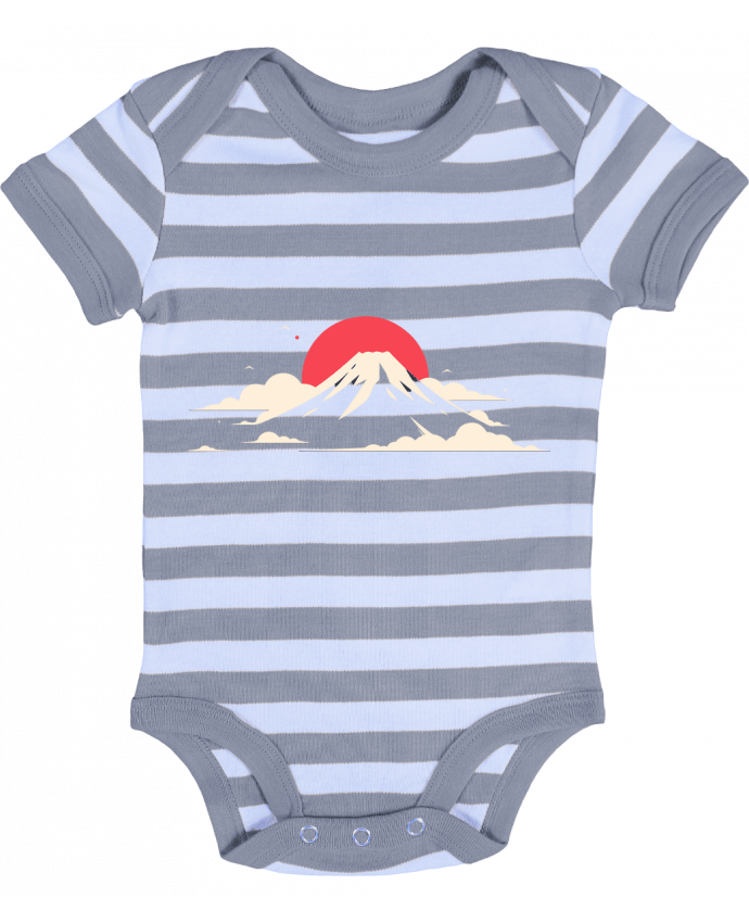 Body Bébé Rayé Mont Fuji - KronoArt