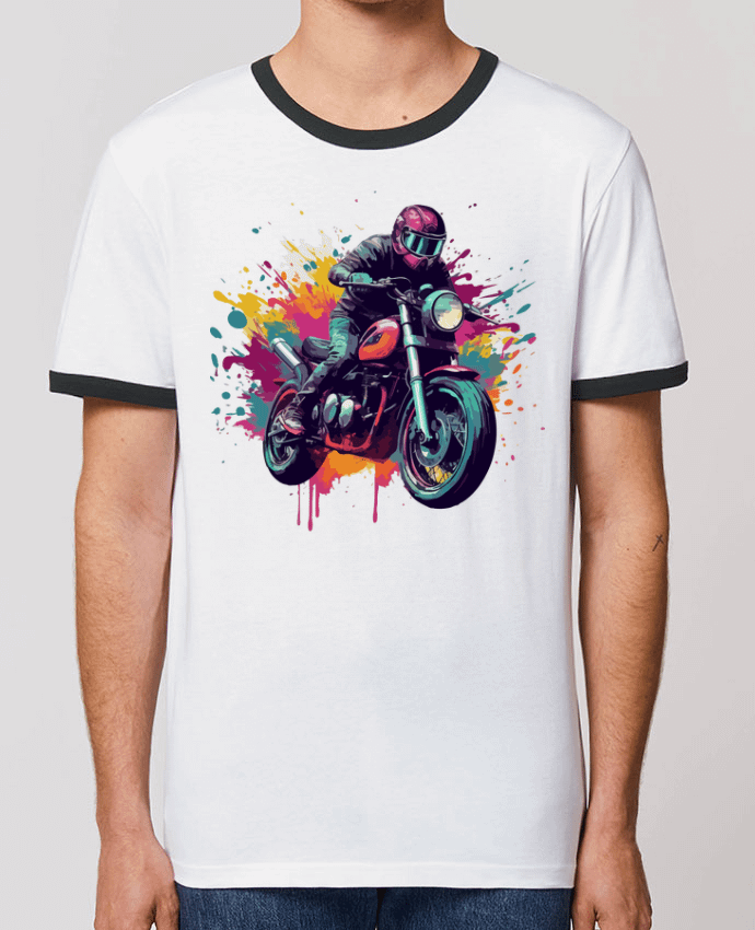 T-shirt Moto avec tâche de couleur par KronoArt