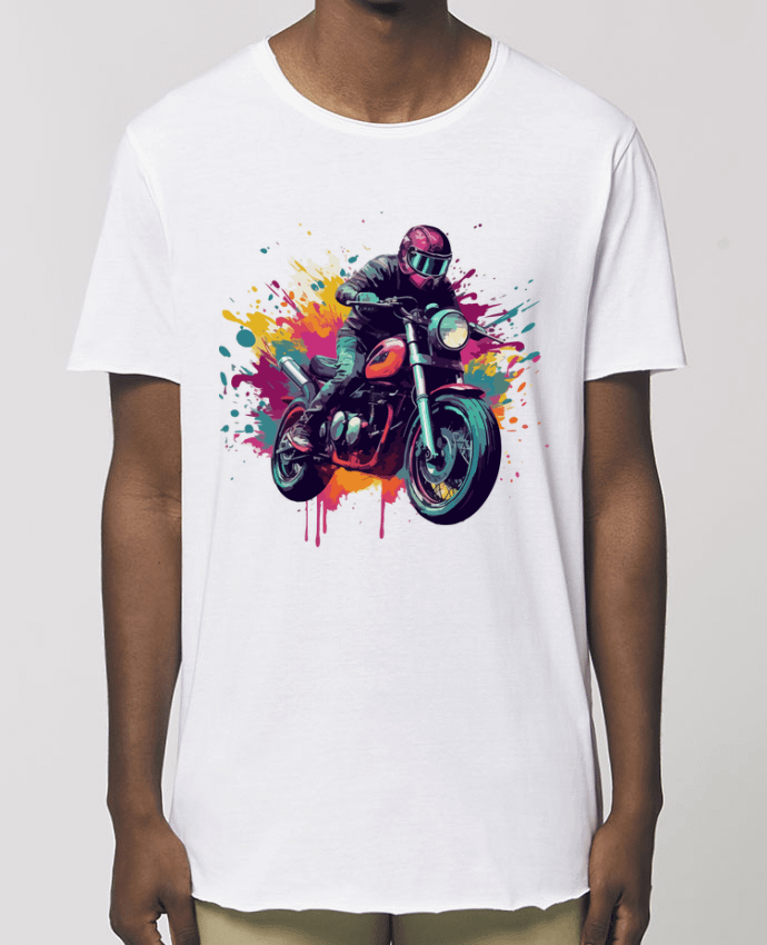 Tee-shirt Homme Moto avec tâche de couleur Par  KronoArt